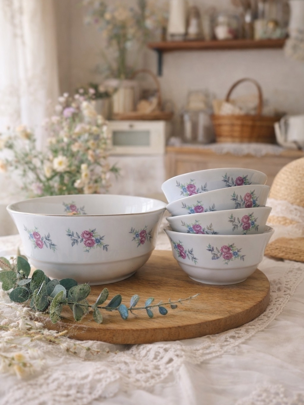 Vintage Ilmenau Graf von Henneberg Porcelain Bowl Set – Made in GDR